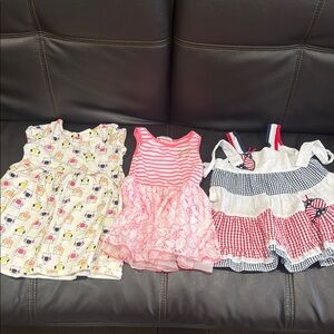 Set of Three Girls' Dresses - Multicolor